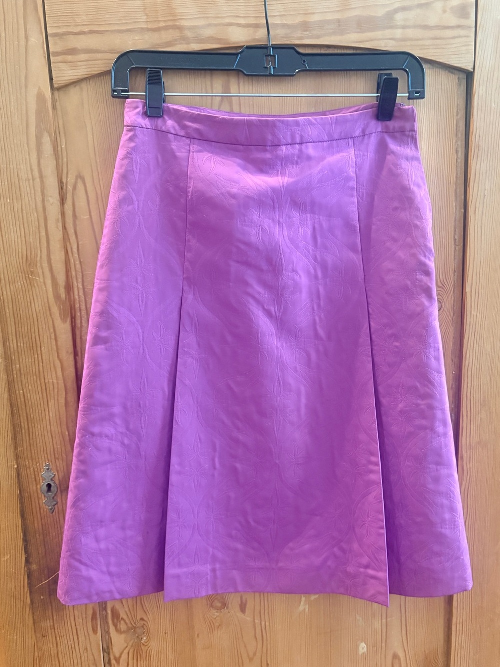 Indie designer Allegra Hicks Sz 2 Purple/Pink Textured, A-Line, Lined Silk Skirt